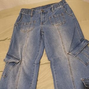 Stylish Blue Cargo Jeans. Will Bundle.